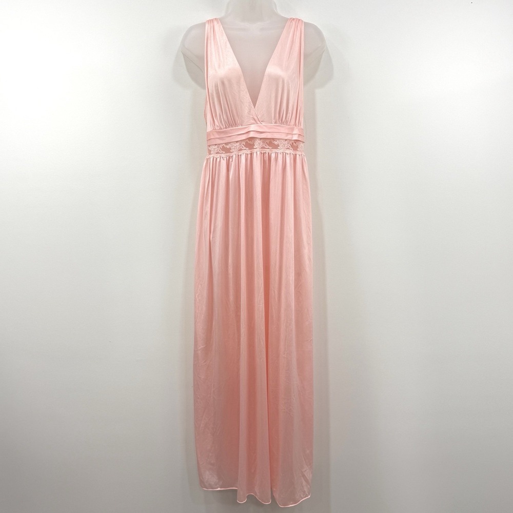 VTG Gilead Nightgown M Pink Maxi Victorian Babydoll Coquette Dainty USA Made